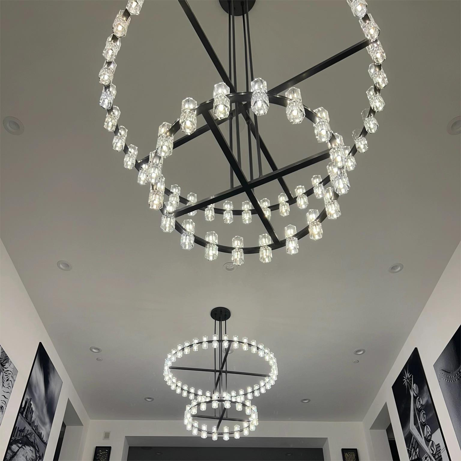 Arcachon Round Crystal Chandelier For Living Room Dining Room-MEET LIGHTING