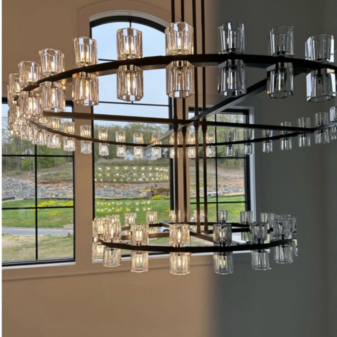 Arcachon Round Crystal Chandelier For Living Room Dining Room-MEET LIGHTING