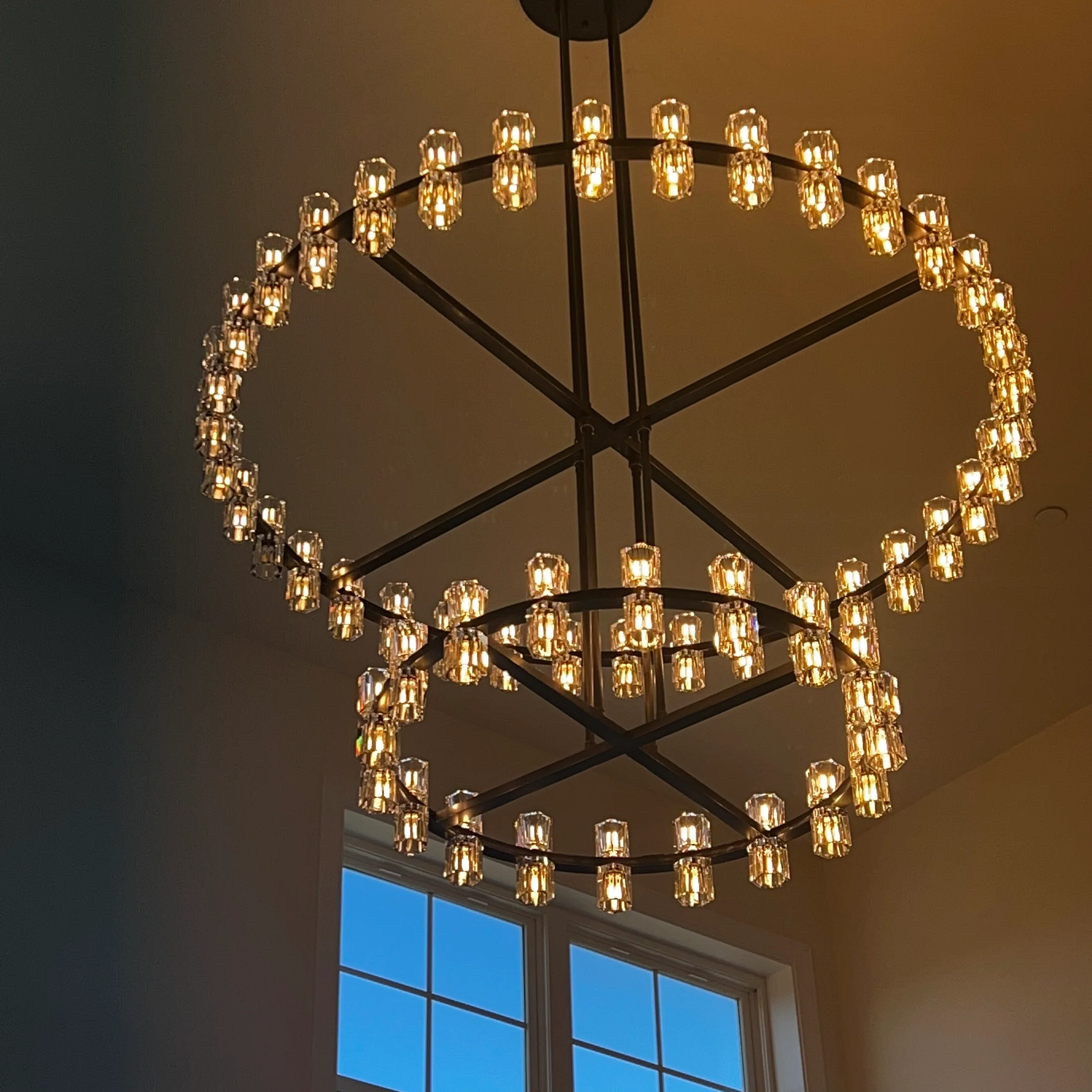 Arcachon Round Crystal Chandelier For Living Room Dining Room-MEET LIGHTING