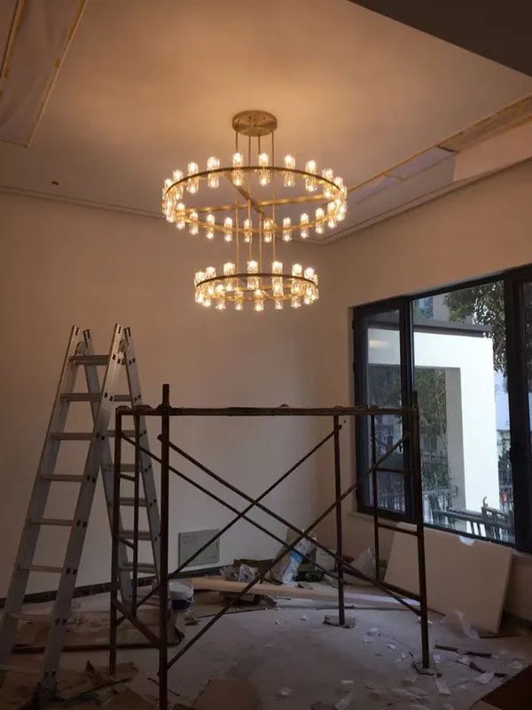 Arcachon Round Crystal Chandelier For Living Room Dining Room-MEET LIGHTING