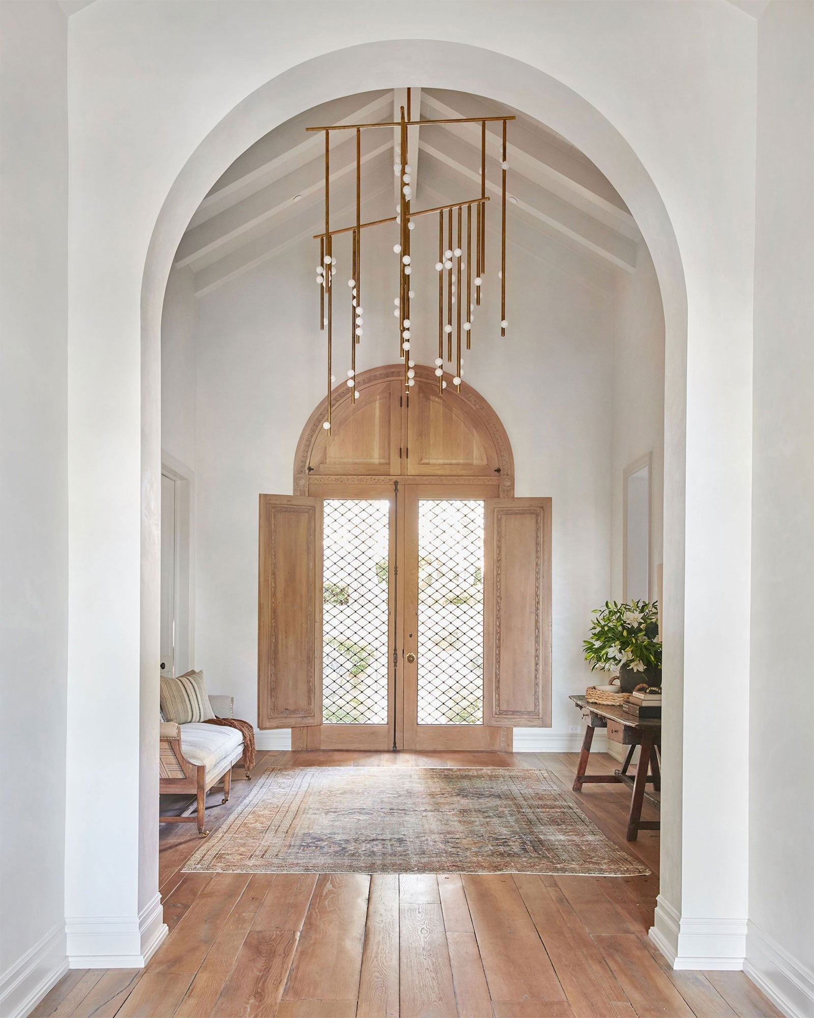 Brass Glass Drop Chandelier-MEET LIGHTING