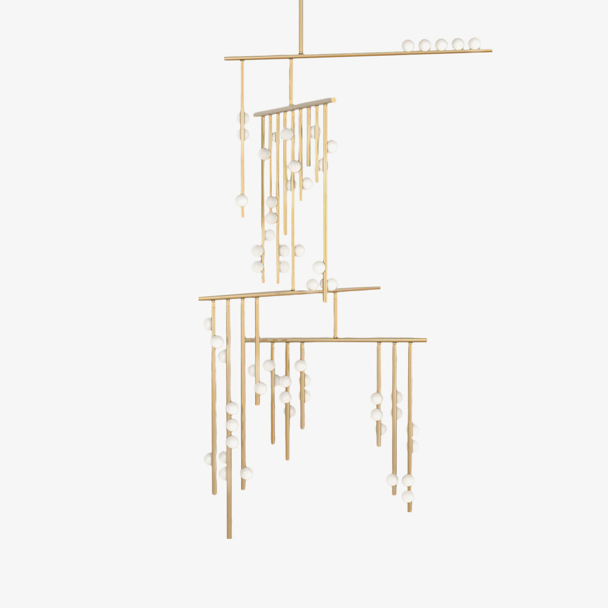 Brass Glass Drop Chandelier-MEET LIGHTING