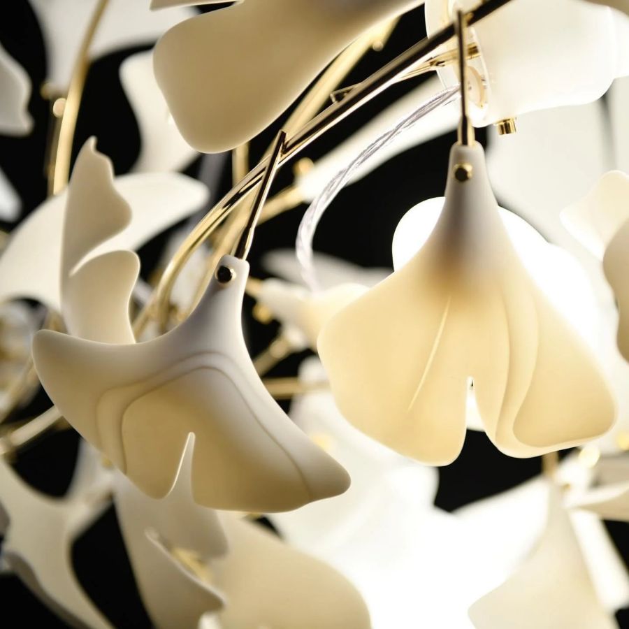 Bustling Ceramic Ginkgo Leaf Chandelier-MEET LIGHTING
