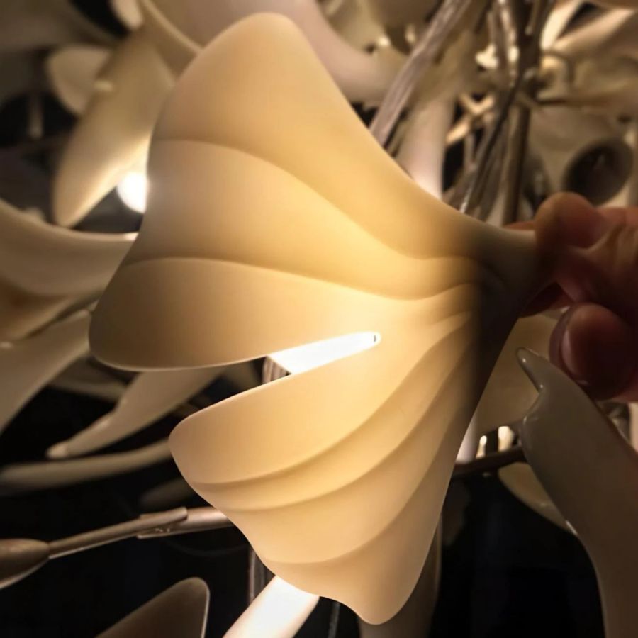 Bustling Ceramic Ginkgo Leaf Chandelier-MEET LIGHTING