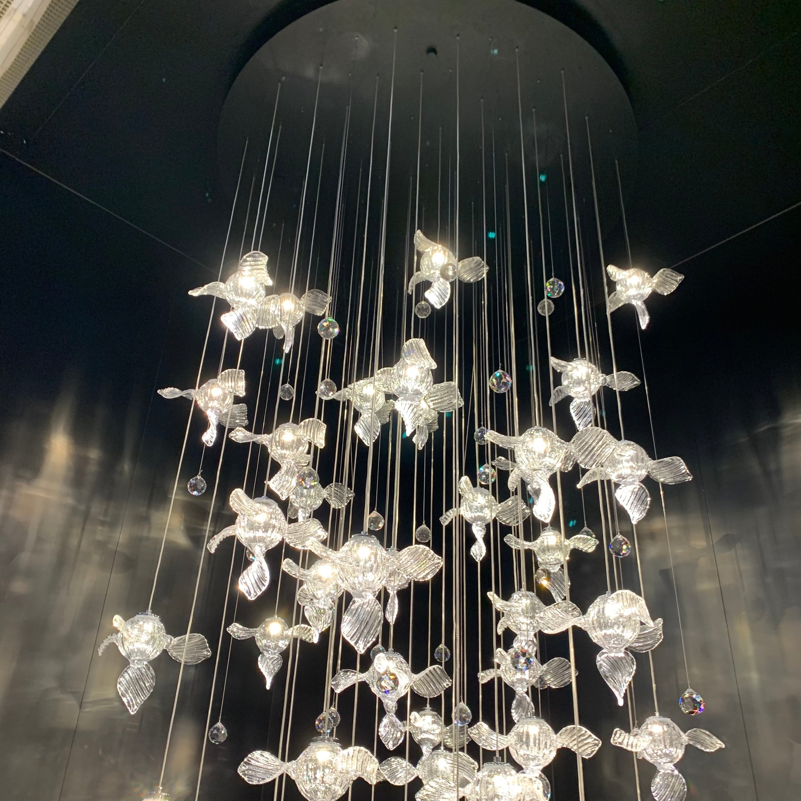 Modern Art Design Propeller-like Crystal Chandelier for Staircase/Villa/Foyer/High-ceiling Space-MEET LIGHTING