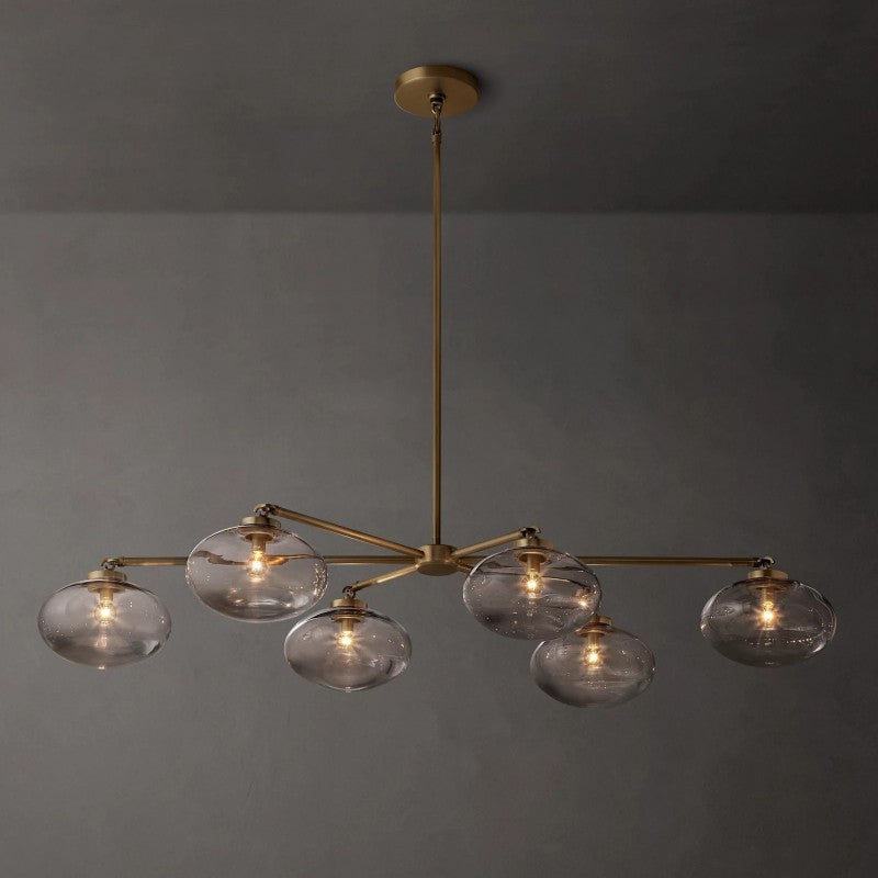 Cabrette Clear Glass Mobile Linear Chandelier