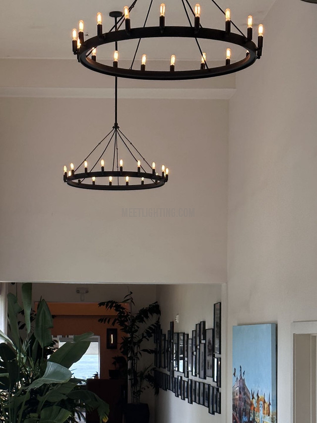 Camino Vintage Candelabra Round Chandelier 73" 63" 50" 38" 26"-MEET LIGHTING