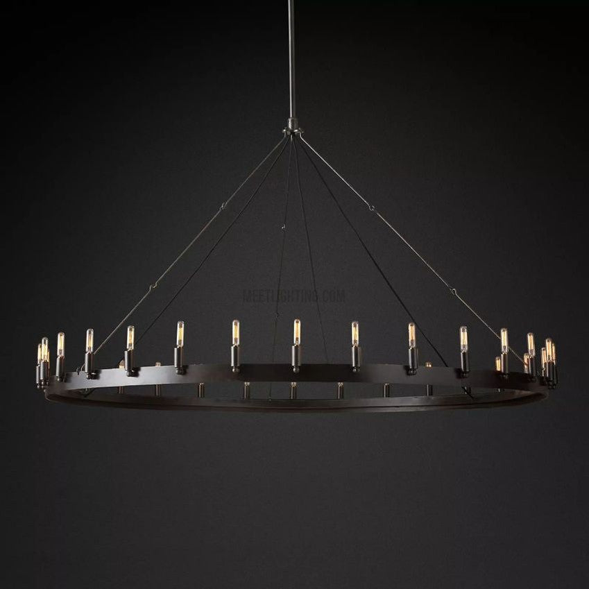 Camino Vintage Filament Round Chandelier-MEET LIGHTING