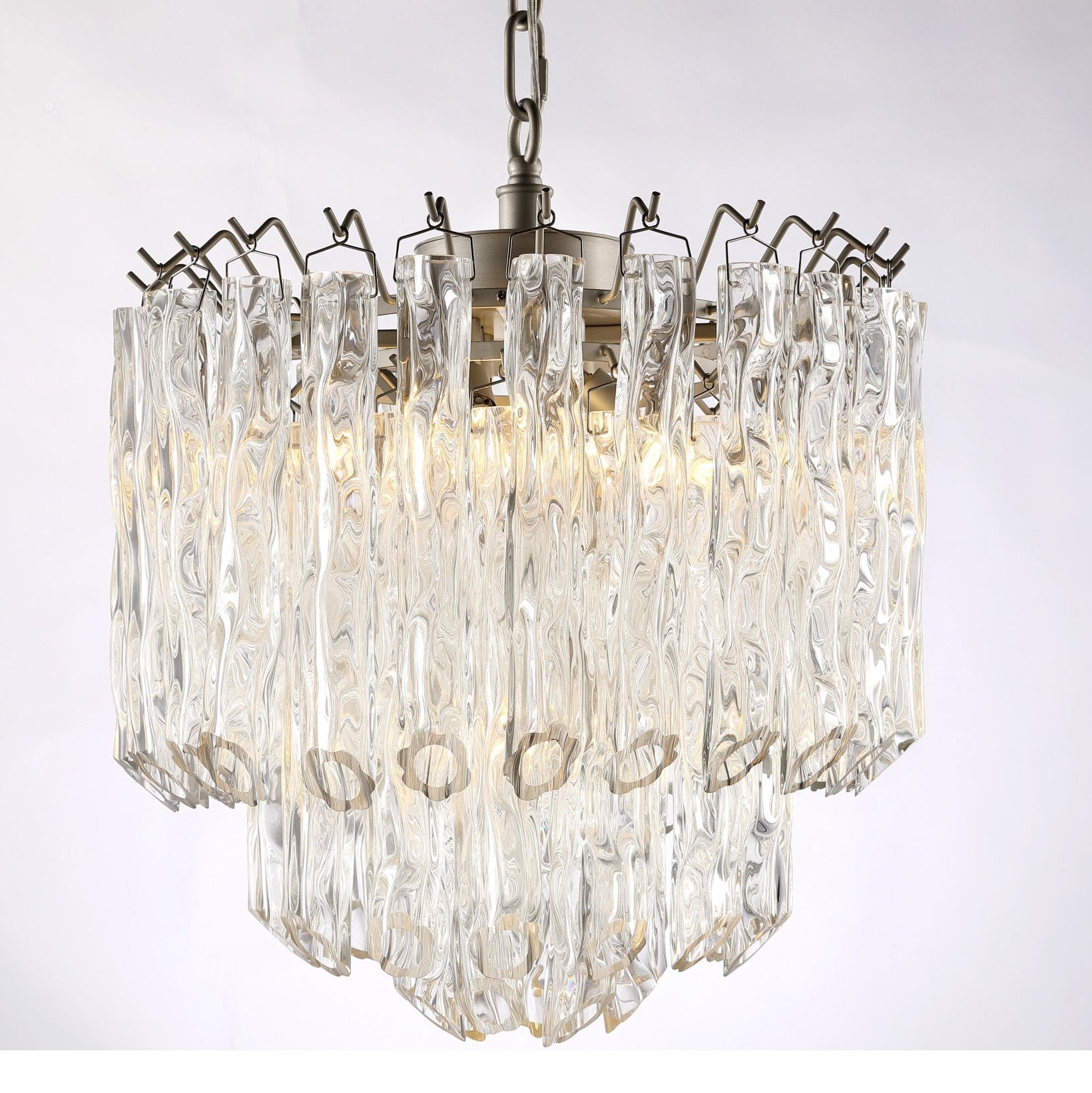 Caprice Curved Tubular Glass Chandelier-MEET LIGHTING