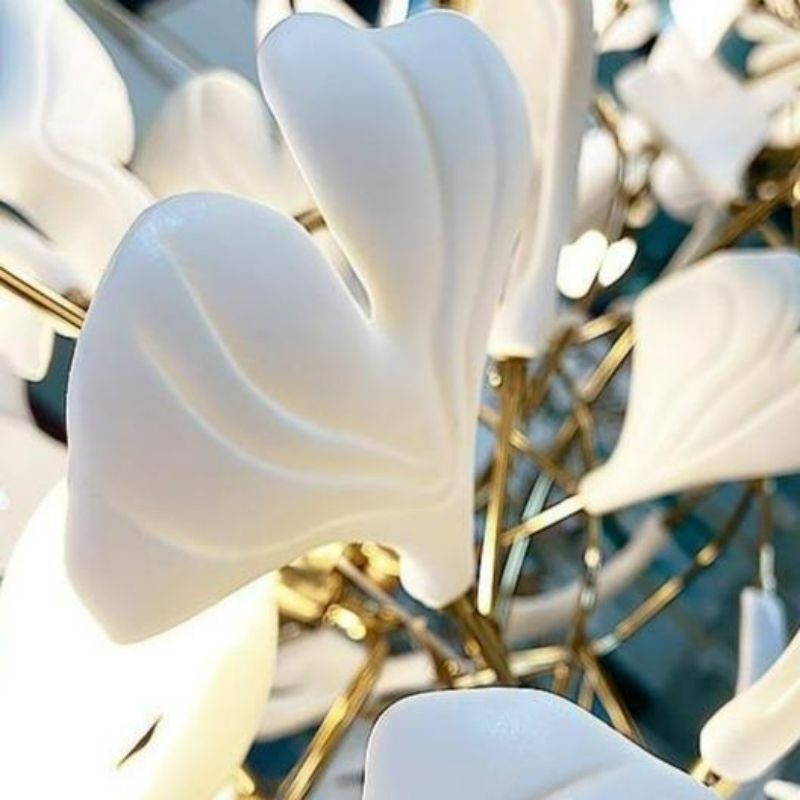 Ceramic Ginkgo Branch Chandelier Light-MEET LIGHTING