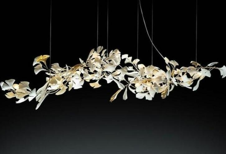 Ceramic Ginkgo Branch Chandelier-MEET LIGHTING