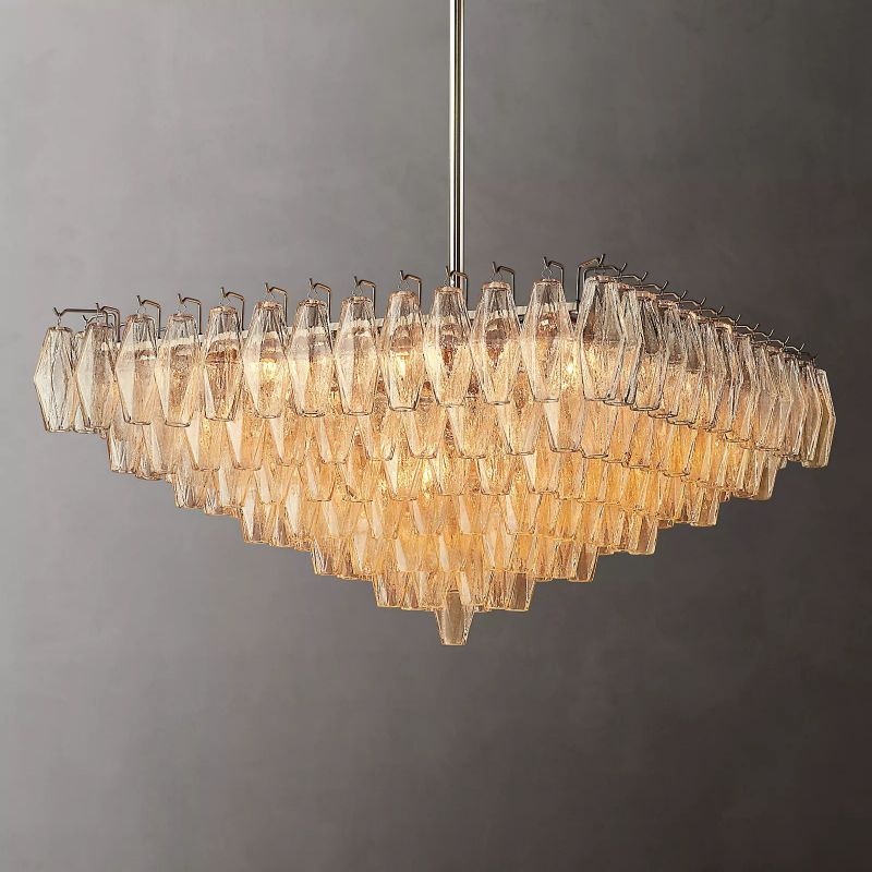 Chiaray Glass Multi-Tier Square Chandelier 32"SQ