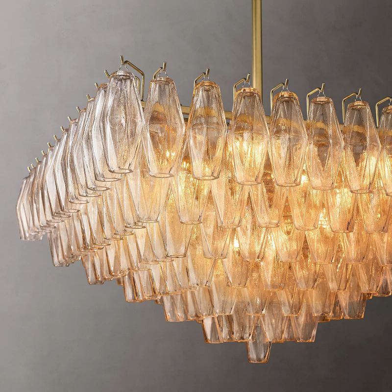 Chiaray Glass Multi-Tier Square Chandelier 32"SQ