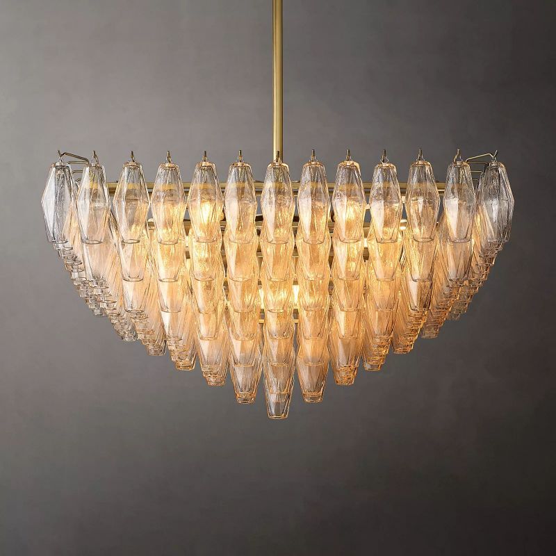Chiaray Glass Multi-Tier Square Chandelier 32"SQ