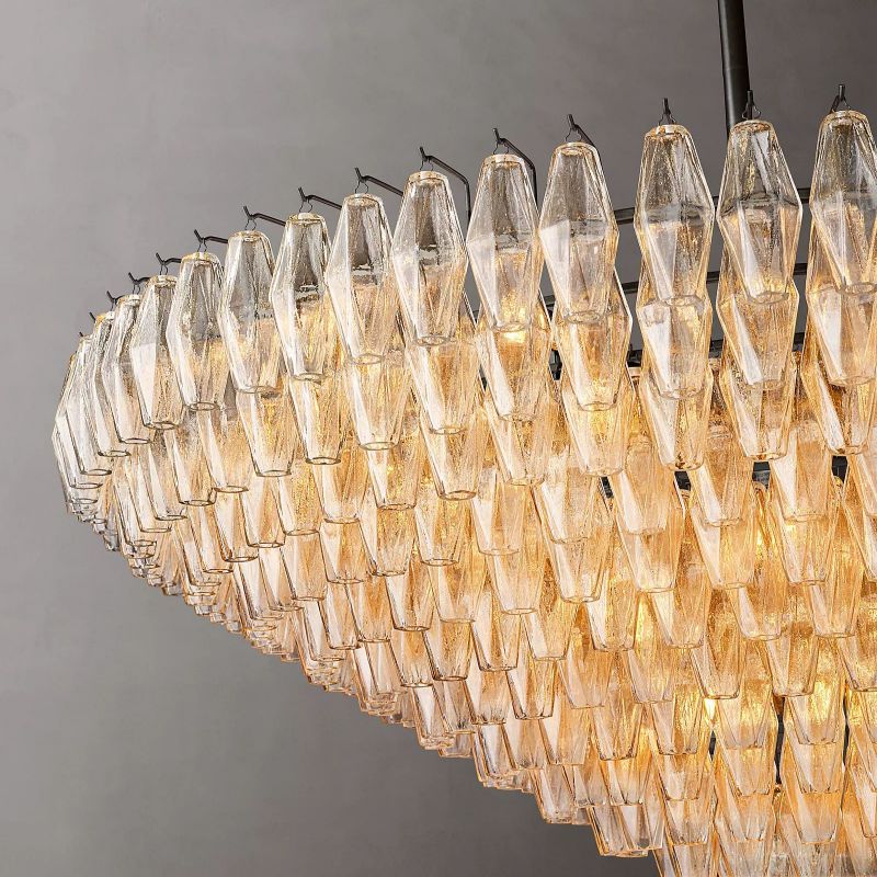Chiaray Glass Multi-Tier Round Chandelier 61"
