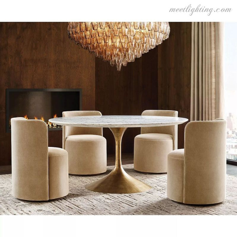 Chara Glass Tiered Round Chandelier 37"-MEET LIGHTING