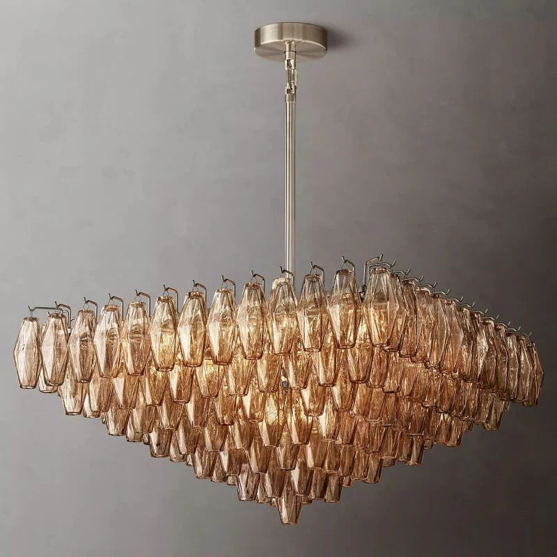 Chiaray Glass Multi-Tier Square Chandelier 32"SQ