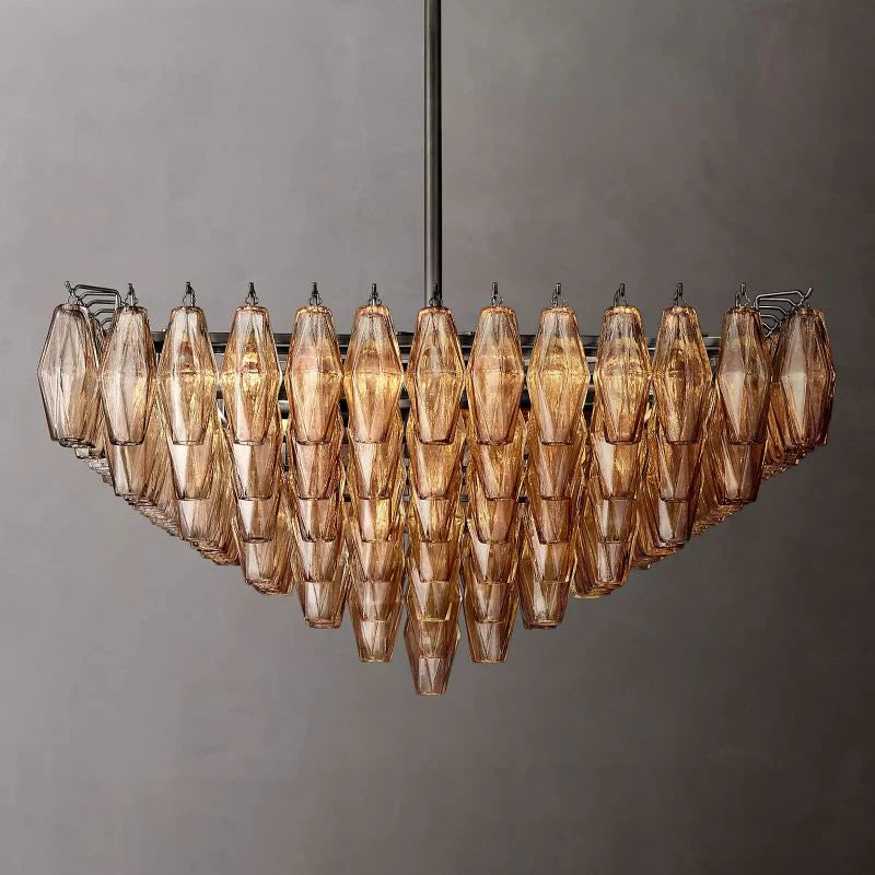 Chiaray Glass Multi-Tier Square Chandelier 32"SQ