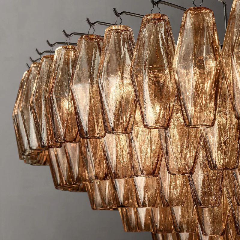 Chiaray Glass Multi-Tier Round Chandelier 61"
