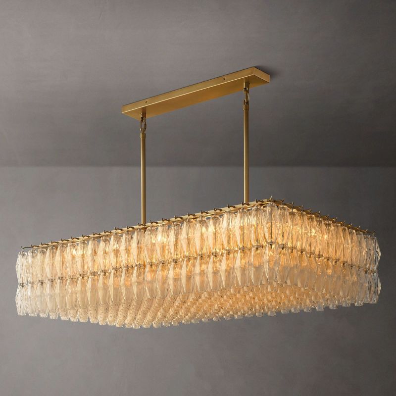 Chiaray Glass Rectangular Chandelier 54"