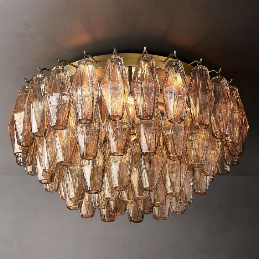 Chiaray Smoke Glass Flushmount 22"