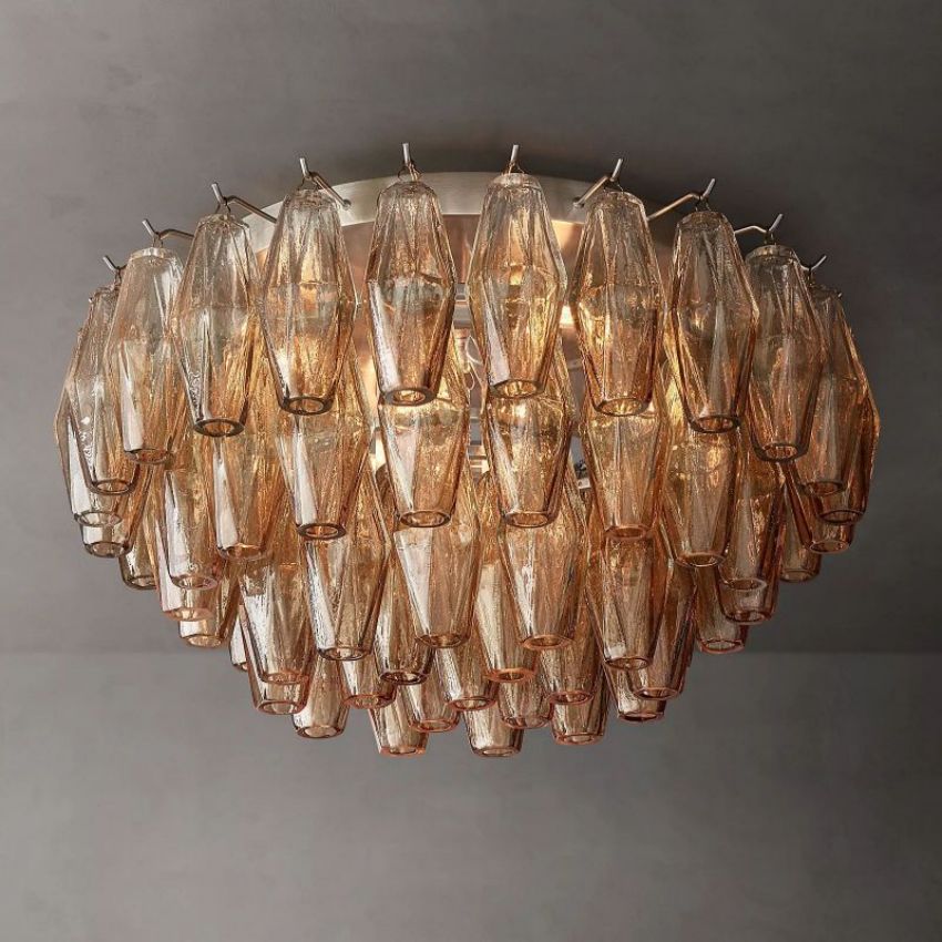 Chiaray Smoke Glass Flushmount 22"