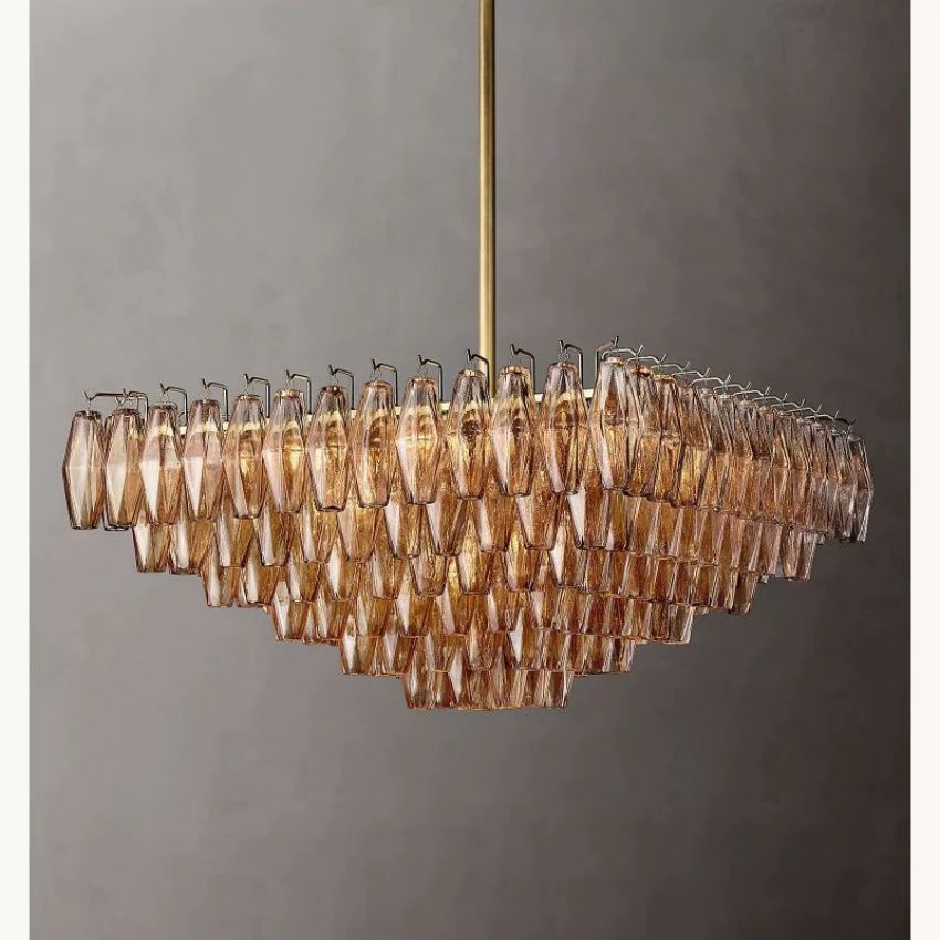 Chiaray Smoke Glass Square Chandelier 32"