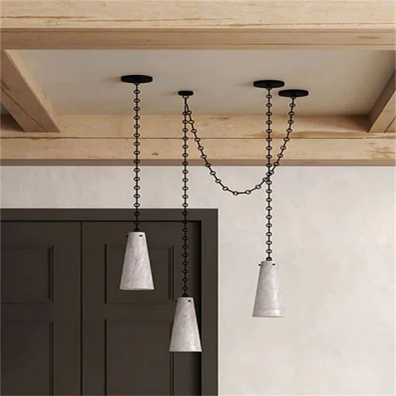 Lucia Marble Modern 3-Light Chandelier-MEET LIGHTING