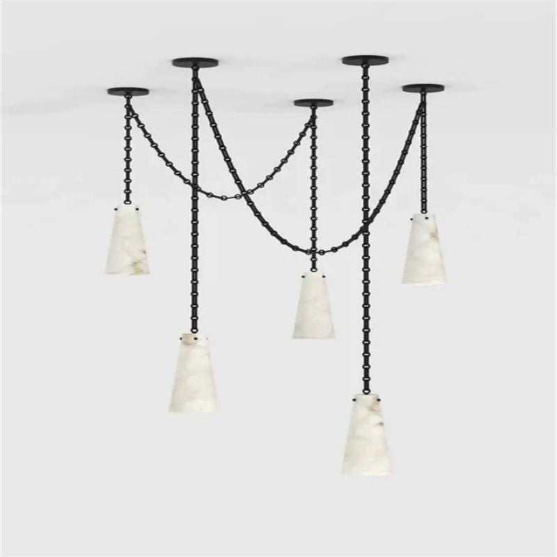 Lucia Marble Modern 5-Light Chandelier-MEET LIGHTING