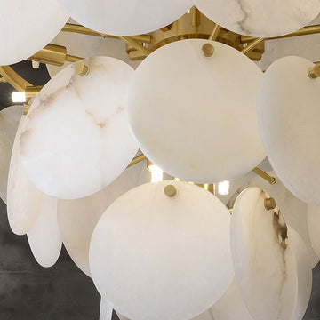 Charlene Marble Multi-Tier Round Chandelier-MEET LIGHTING
