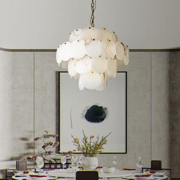 Charlene Marble Multi-Tier Round Chandelier-MEET LIGHTING