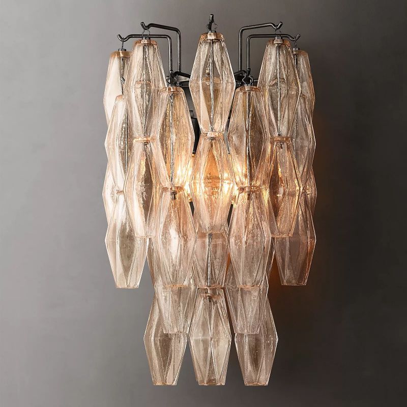 Chiara Clear Glass Short Bedroom Wall Sconce