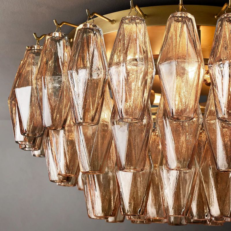 Chiara Smoke Glass Flushmount 22"