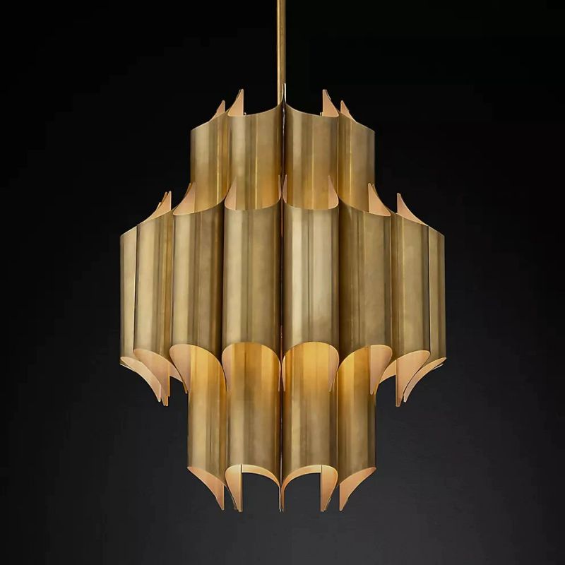 Chasel Brass Chandelier 24"-MEET LIGHTING