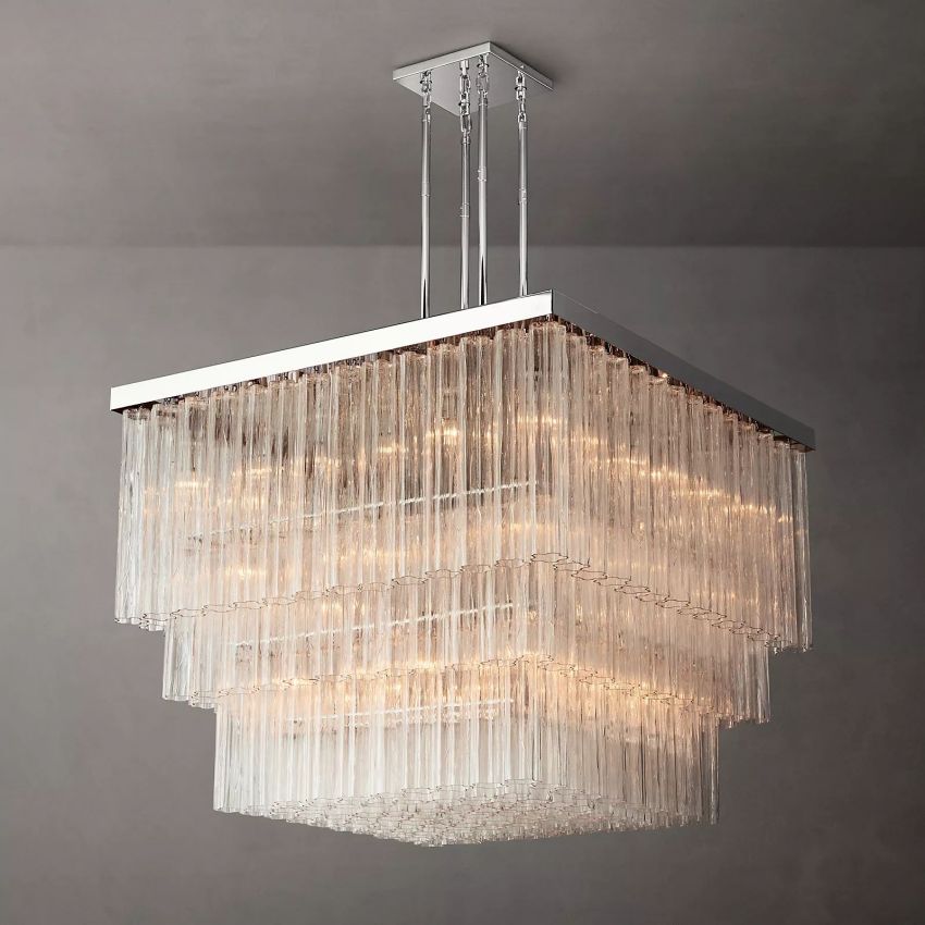 Chelo Square Chandelier 45"-MEET LIGHTING