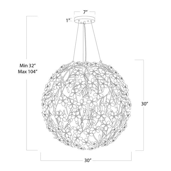 Cherish 8 Lights Spherical Chandelier 30"D-MEET LIGHTING