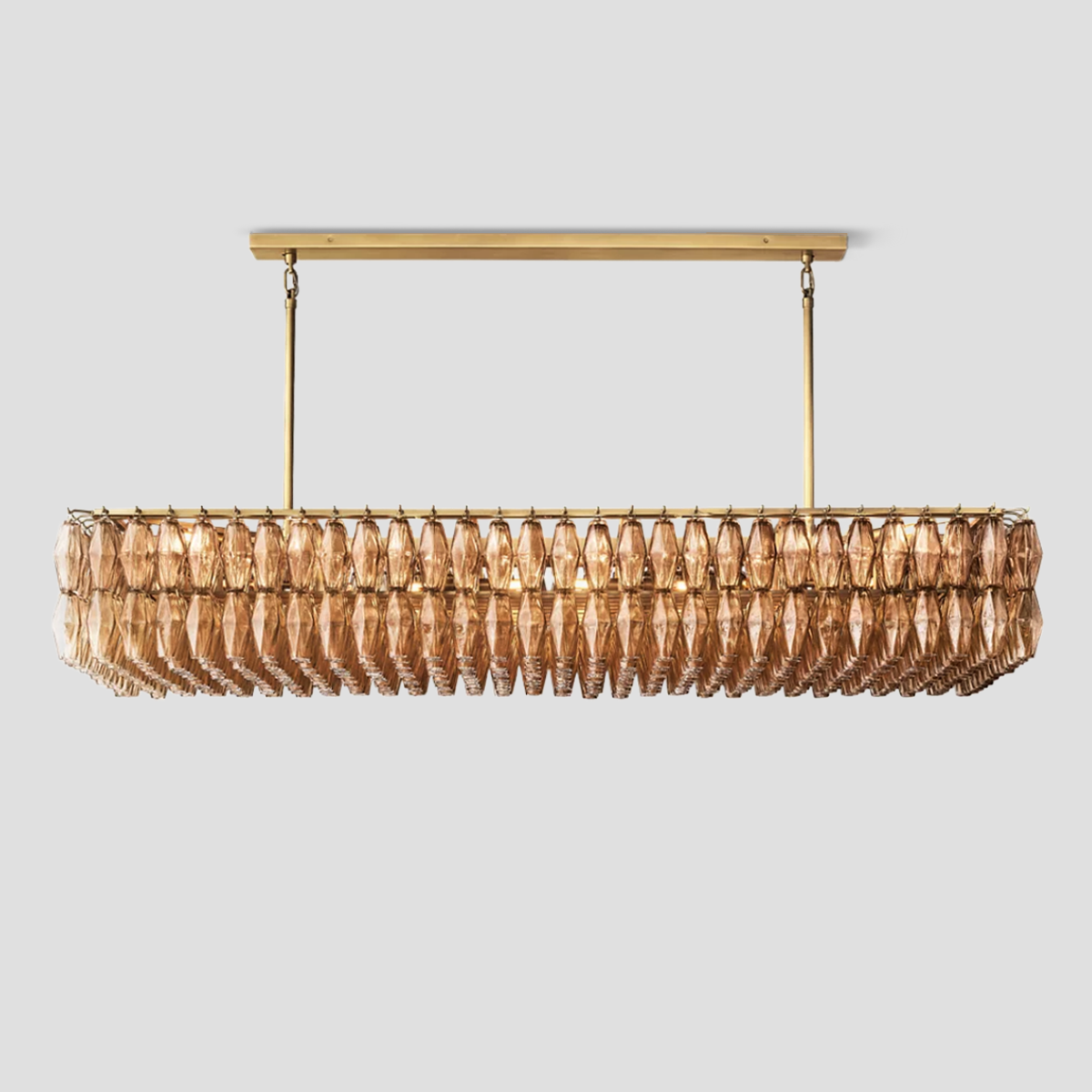 Chara Glass Rectangular Chandelier 74"W-MEET LIGHTING