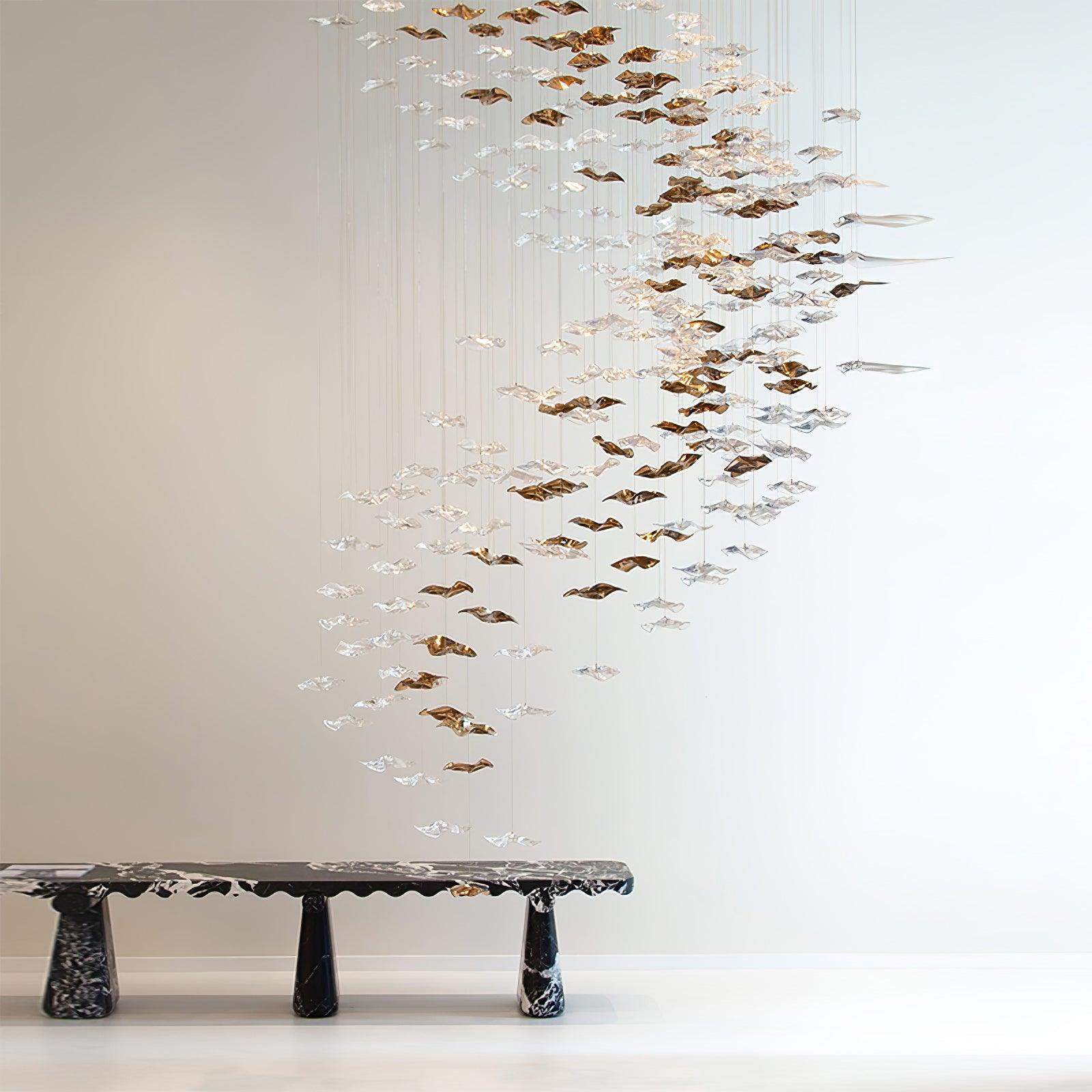 Coastal Sands Wave Glass Chandelier, Artisic Handmade Glass Chandelier-MEET LIGHTING