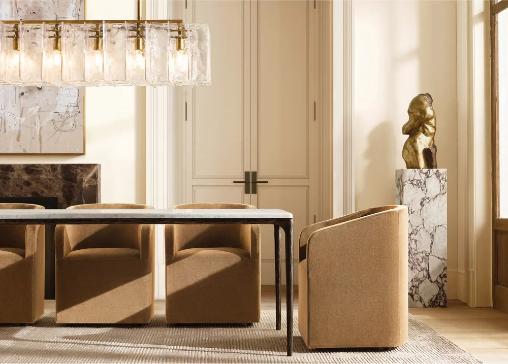 Lattic Clear Glass Rectangular Chandelier 67"-MEET LIGHTING