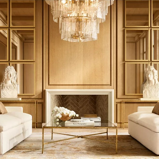 Lattic Clear Glass Tiered Round Chandelier 47"-MEET LIGHTING