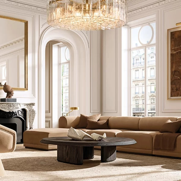 Lattic Clear Glass Round Chandelier 60"-MEET LIGHTING