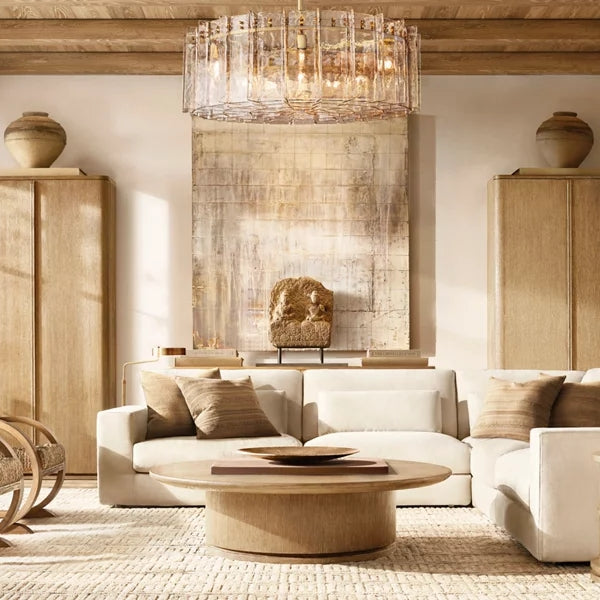 Lattic Clear Glass Round Chandelier 60"-MEET LIGHTING