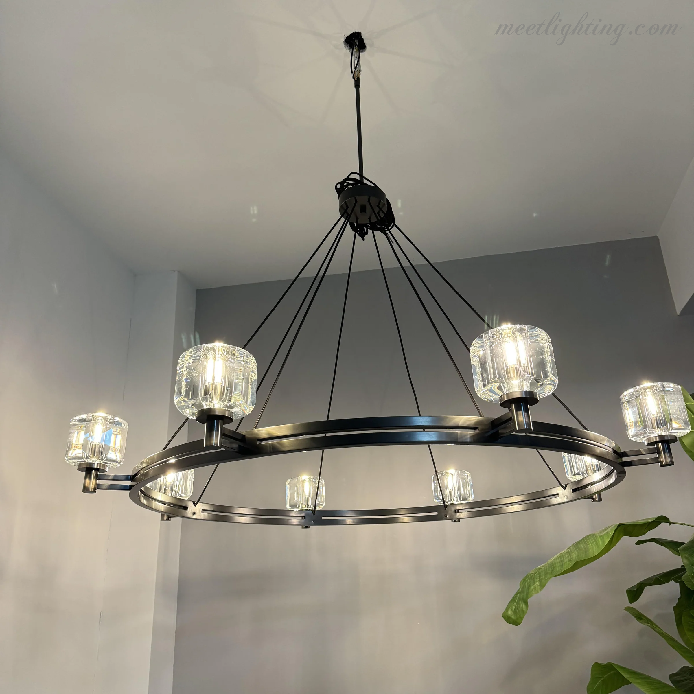 Demart Round Chandelier 36" for Living Room, Bedroom, Dining Table-MEET LIGHTING