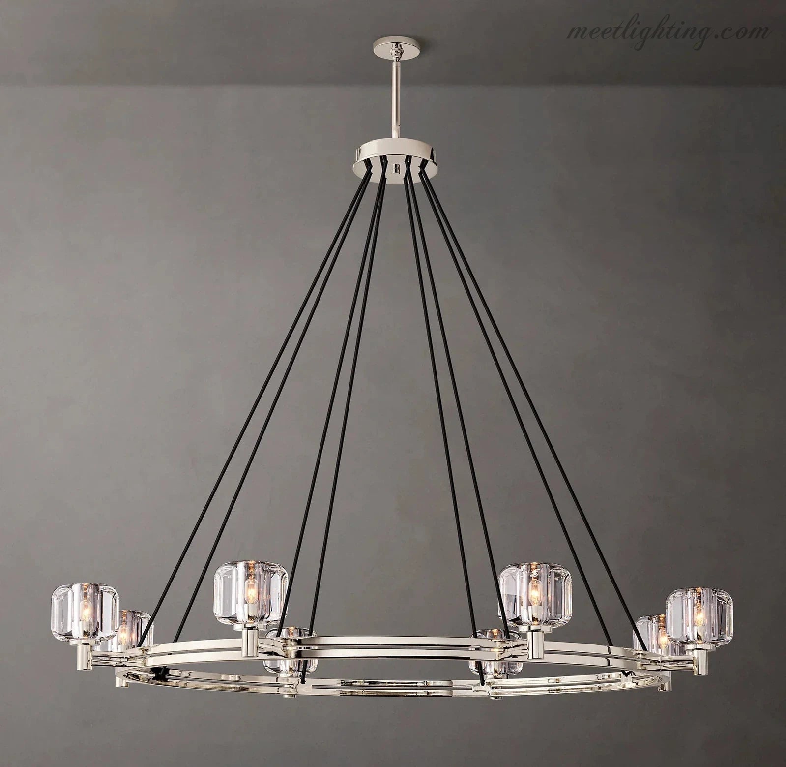 Demart Round Chandelier 60" for Living Room, Bedroom, Dining Table-MEET LIGHTING