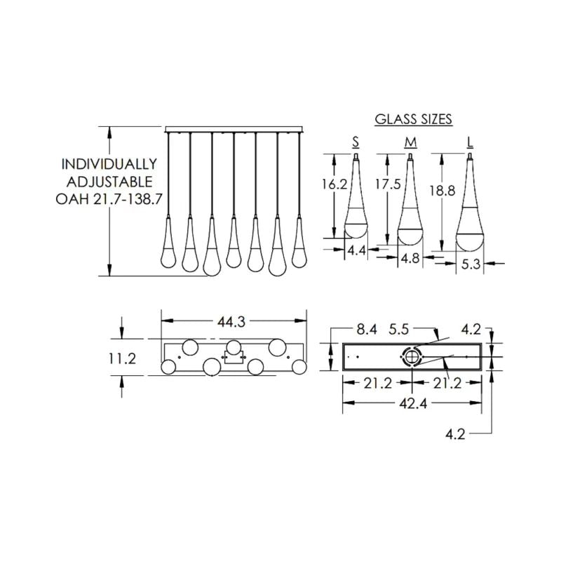 Dolores Linear Chandelier-MEET LIGHTING