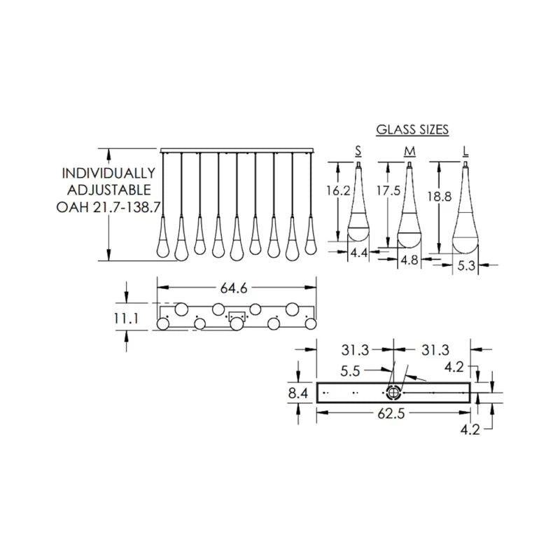 Dolores Linear Chandelier-MEET LIGHTING
