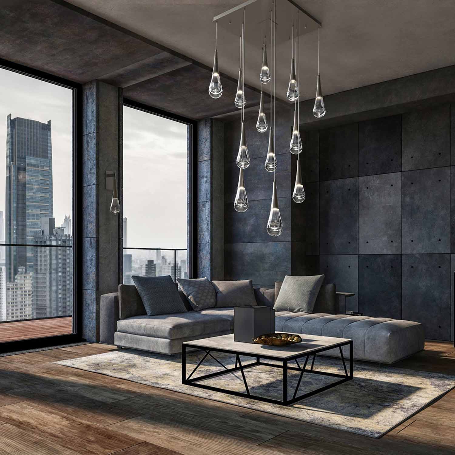 Dolores Square Chandelier-MEET LIGHTING