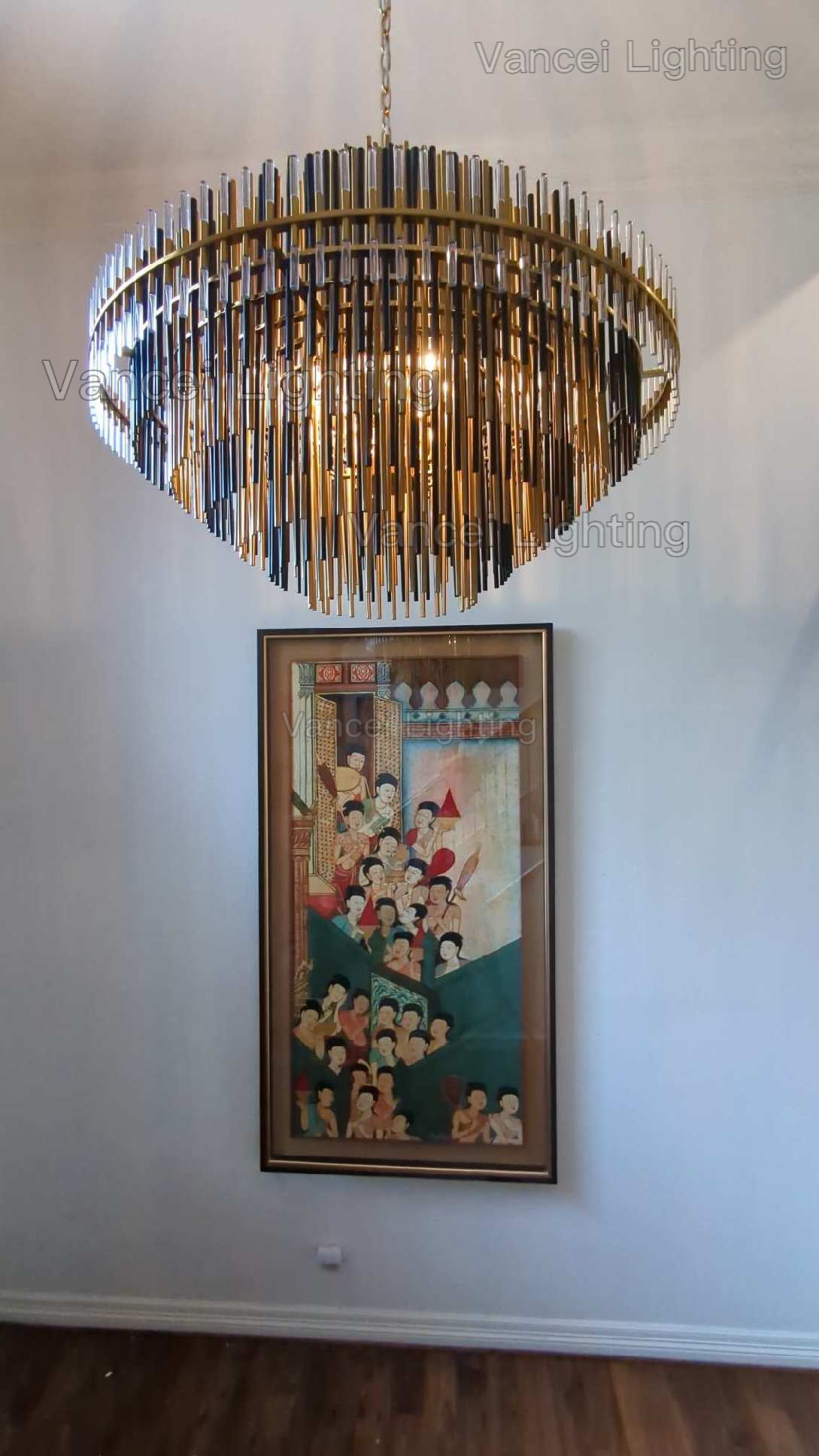 Emily Industrial Wind Round Chandelier 24" 32" 42"-MEET LIGHTING