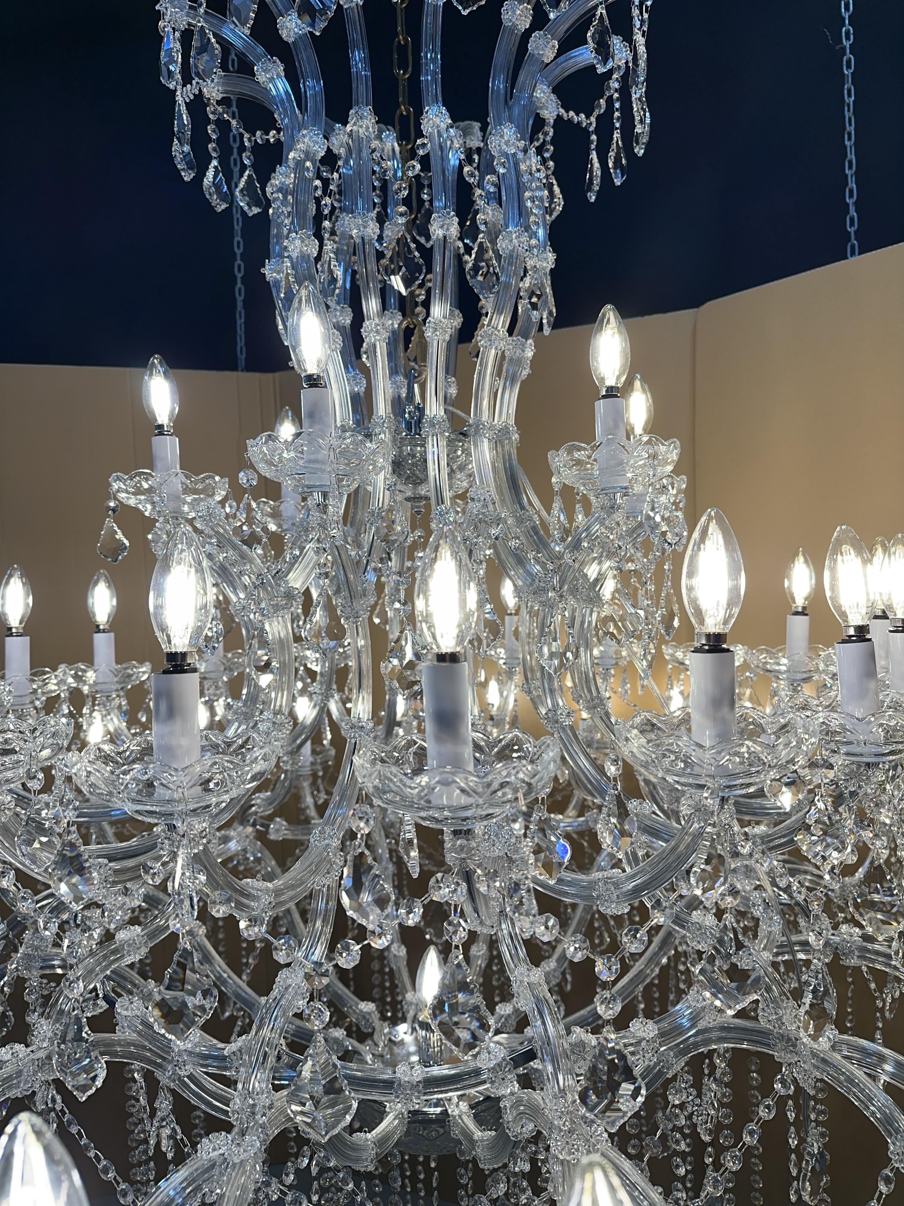 Empire candlestick Royal Crystal chandelier 60”-MEET LIGHTING