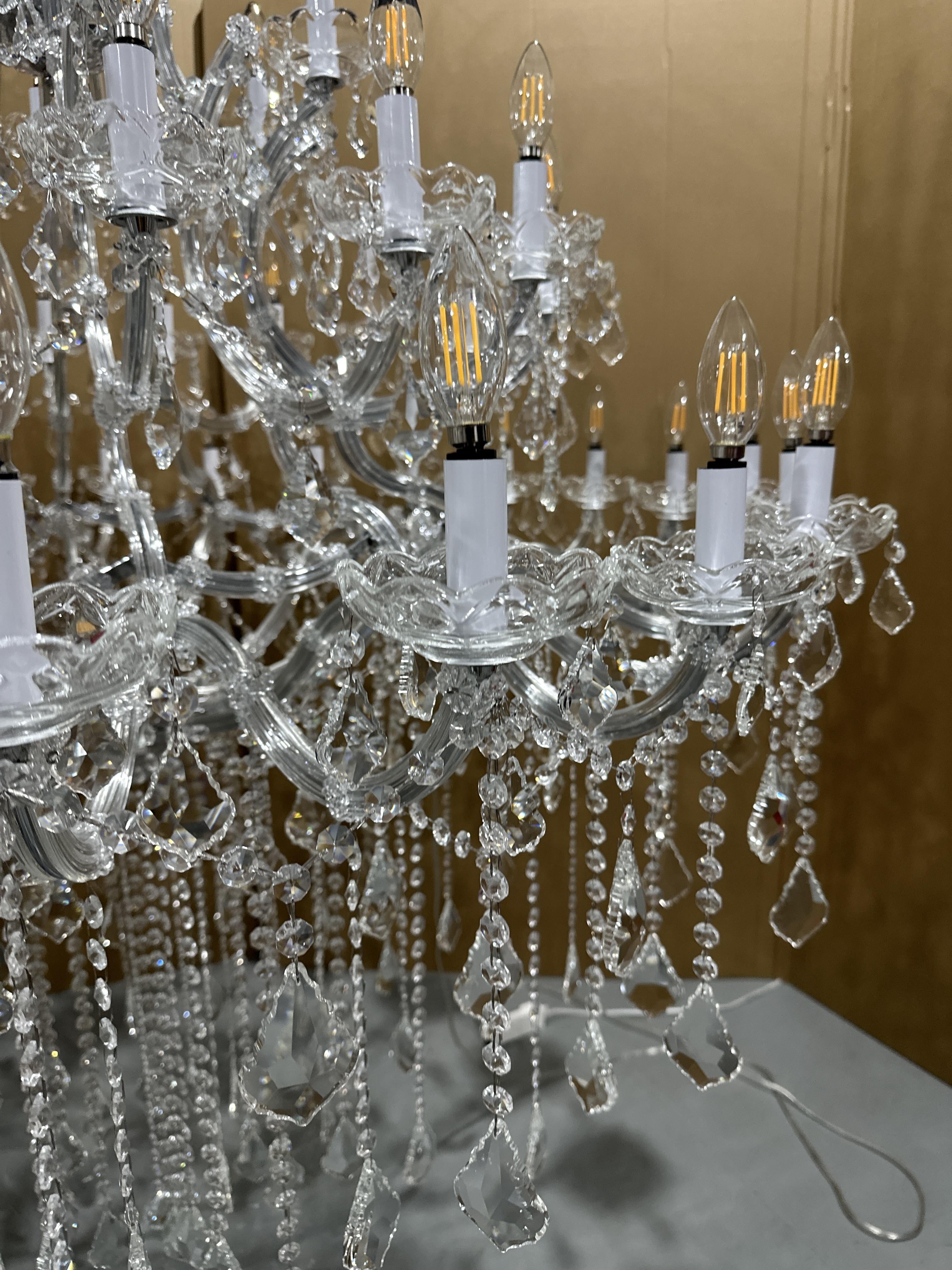 Empire candlestick Royal Crystal chandelier 60”-MEET LIGHTING